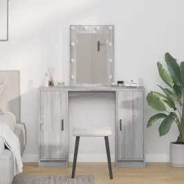 Dressing Galds Pelēka 102 X 33 X 135 Cm Inženierijas Koks Vidaxl