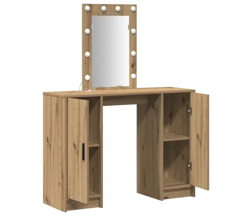 Dresinggalda Ar Led Gaismām Mākslīgajā Ozolā 102X33X135 Cm Vidaxl