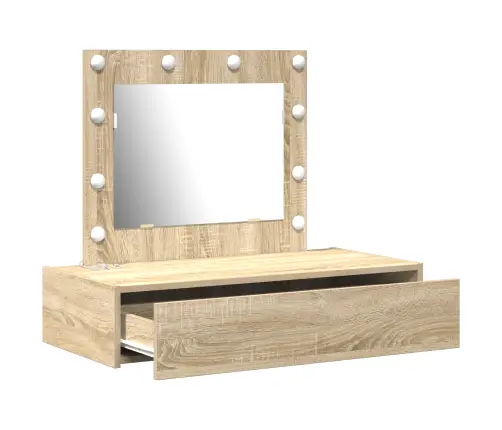 Riietumislaud Led -Ribatuledega Pruun 83 X 40 X 70 Cm Tehispuit