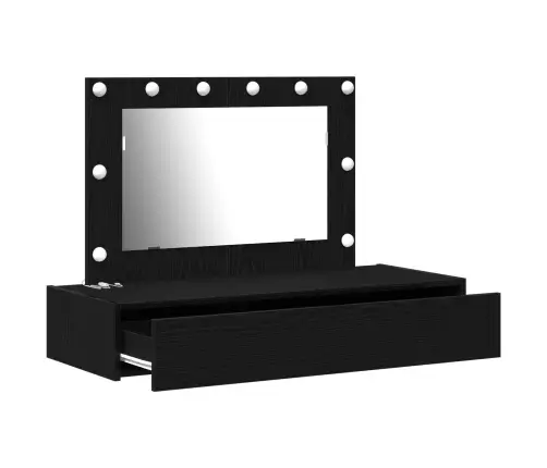 Riietumislaud Led -Ribatuledega Must 100 X 40 X 70 Cm Tehispuit