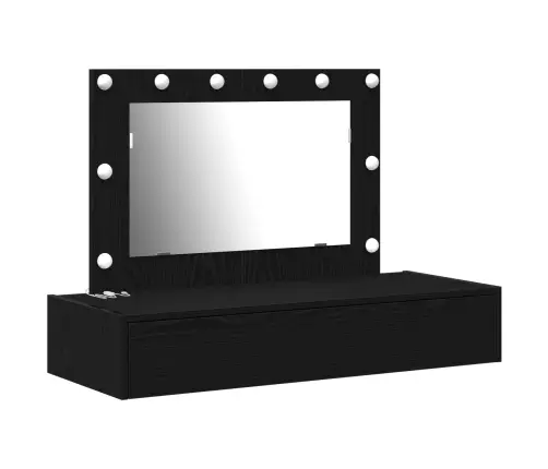 Riietumislaud Led -Ribatuledega Must 100 X 40 X 70 Cm Tehispuit