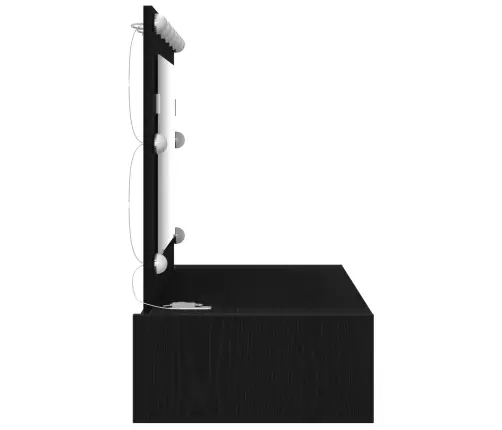 Riietumislaud Led -Ribatuledega Must 100 X 40 X 70 Cm Tehispuit