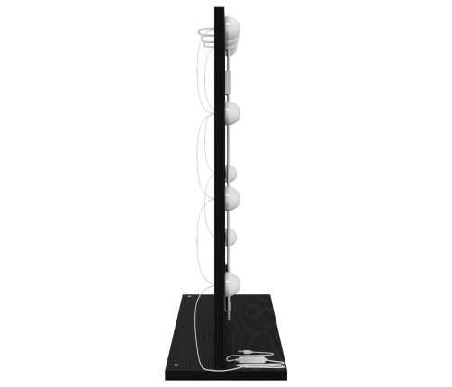 Spoguļa Ar Led Gaismām Melnais Ozols 60X55X18 Cm Vidaxl