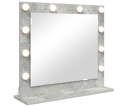 Kosmētikas Spogulis Ar Led Gaismām Betona Pelēks 60X55X18 Cm Vidaxl