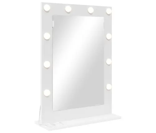Spoguļa Ar Led Gaismām Balts 70X50X18 Cm Vidaxl