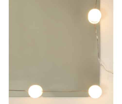 Grims Galdiņš Ar Spoguli Un Led Gaismām, Vecs Koks, Inženierijas Koks Vidaxl