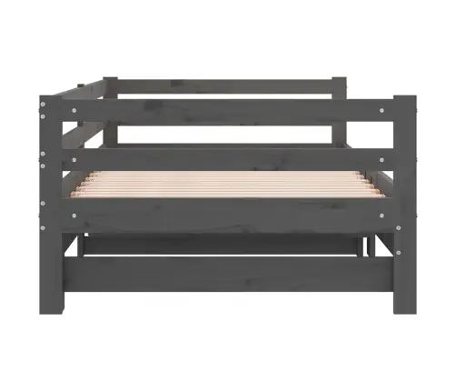 Izvelkama Gulta, Pelēka, Priedes Masīvkoks, 2X(90X200) Cm Vidaxl