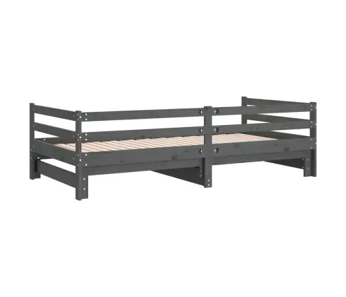 Izvelkama Gulta, Pelēka, Priedes Masīvkoks, 2X(90X200) Cm Vidaxl