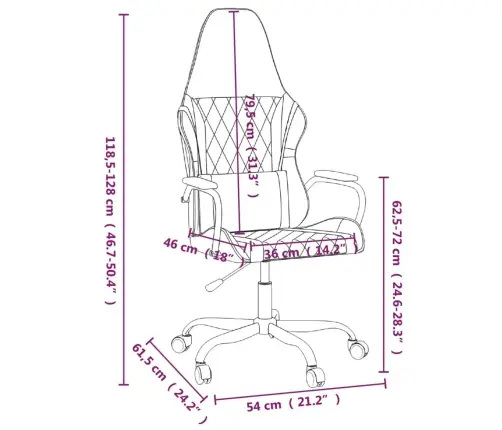 Masāžas Datorspēļu Krēsls, Melna Mākslīgā Āda Vidaxl
