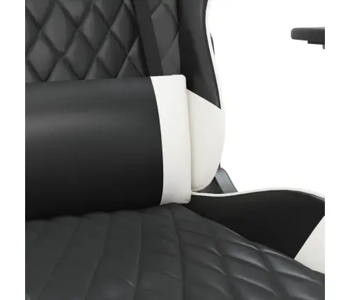 Masāžas Datorspēļu Krēsls, Melna Un Balta Mākslīgā Āda Vidaxl