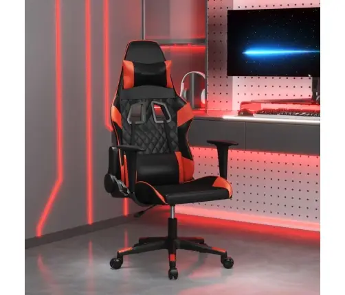 Masāžas Datorspēļu Krēsls, Melna Un Sarkana Mākslīgā Āda Vidaxl