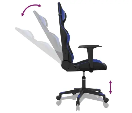 Masāžas Datorspēļu Krēsls, Melna Un Zila Mākslīgā Āda Vidaxl
