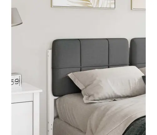 Mīkstināts Gultas Galvgalis Balts Un Gaiši Pelēks 150 Cm Vidaxl