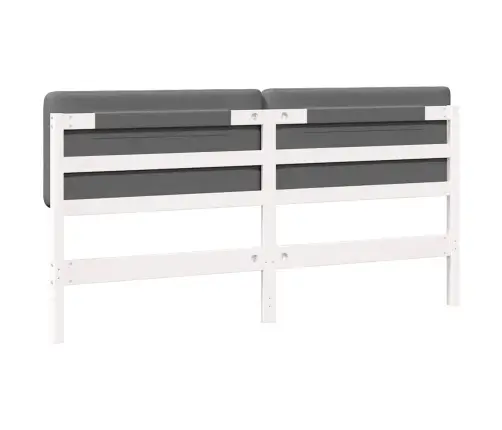 Mīkstināts Gultas Galvgalis Balts Un Gaiši Pelēks 180 Cm Vidaxl