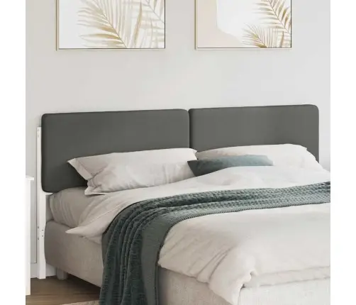 Mīkstināts Gultas Galvgalis Balts Un Gaiši Pelēks 180 Cm Vidaxl