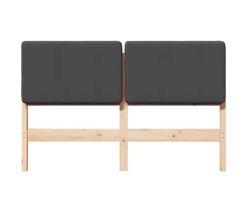 Polsterdatud Voodiots Peaga Pruun Ja Tumehall 160 Cm Tahke Mänd