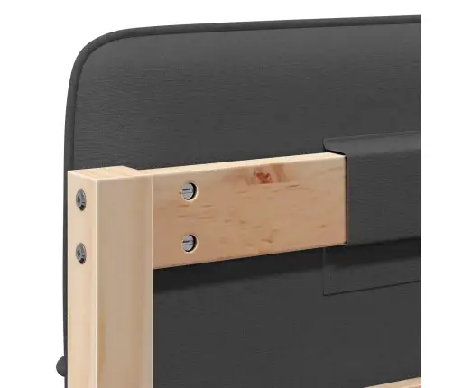 Polsterdatud Voodiots Peaga Pruun Ja Tumehall 80 Cm Tahke Mänd