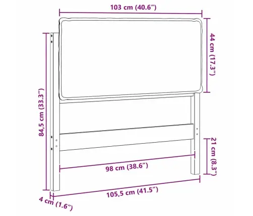 Apmušta Lovos Galvūgalis Su Galvūgalio Natūrali Ir Juoda 100 Cm