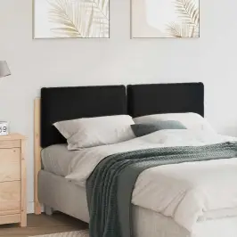 Polsterdatud Voodiots Peaga Looduslik Ja Must 135 Cm Tahke Mänd