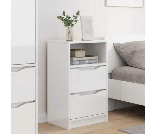 Nakts Skapīši 2 Pcs Augsta Spīduma Baltā Krāsa 40 X 30 X 467 Cm Vidaxl
