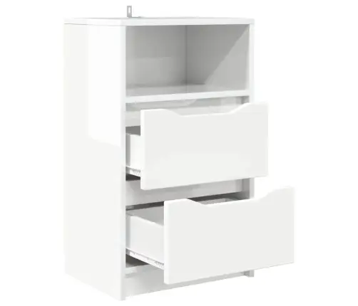 Nakts Skapīši 2 Pcs Augsta Spīduma Baltā Krāsa 40 X 30 X 467 Cm Vidaxl