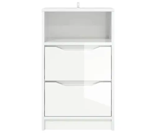 Nakts Skapīši 2 Pcs Augsta Spīduma Baltā Krāsa 40 X 30 X 467 Cm Vidaxl