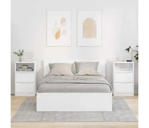 Nakts Skapīši 2 Pcs Augsta Spīduma Baltā Krāsa 40 X 30 X 467 Cm Vidaxl