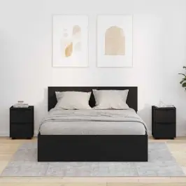 Öökapid Sahtliga 2 Pcs Must 30,5 X 30 X 43 Cm Tehispuit