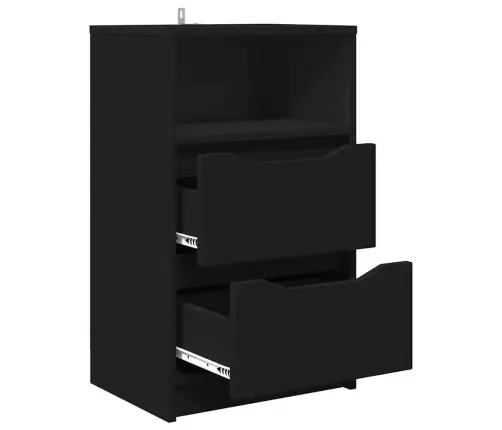 Nakts Skapīši 2 Pcs Melna 40 X 30 X 467 Cm Inženierijas Koks Vidaxl