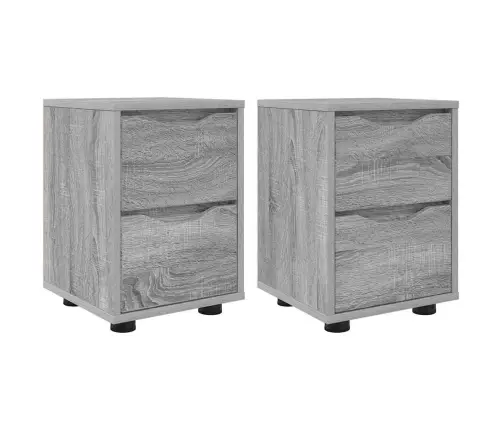 Naktiniai Staliukai 2 Pcs Pilkas Sonoma 30,5 X 30 X 43 Cm