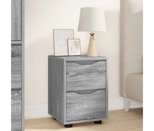 Naktiniai Staliukai 2 Pcs Pilkas Sonoma 30,5 X 30 X 43 Cm