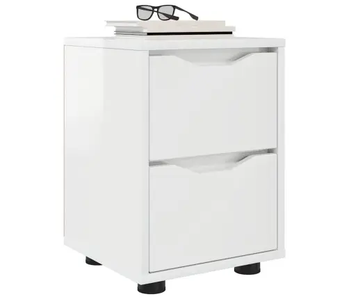 Nakts Skapīši Ar Atvilktni 2 Pcs Augsta Spīduma Baltā Krāsa Vidaxl