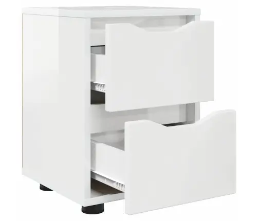 Nakts Skapīši Ar Atvilktni 2 Pcs Augsta Spīduma Baltā Krāsa Vidaxl