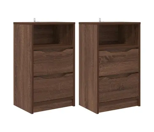 Nakts Skapīši Ar Atvilktni 2 Pcs Brūns Ozols 40 X 30 X 467 Cm Vidaxl