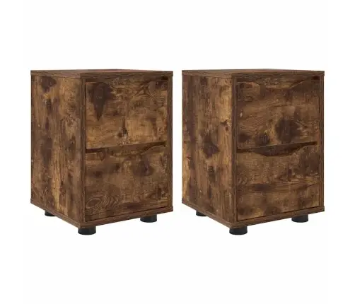 Nakts Skapīši Ar Atvilktni 2 Pcs Dūmaka Ozols 30,5 X 30 X 43 Cm Vidaxl