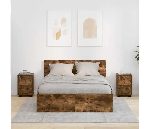 Nakts Skapīši Ar Atvilktni 2 Pcs Dūmaka Ozols 30,5 X 30 X 43 Cm Vidaxl