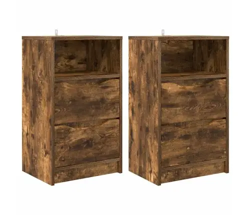 Nakts Skapīši Ar Atvilktni 2 Pcs Dūmaka Ozols 40 X 30 X 467 Cm Vidaxl