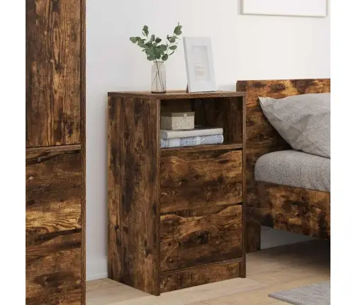 Nakts Skapīši Ar Atvilktni 2 Pcs Dūmaka Ozols 40 X 30 X 467 Cm Vidaxl