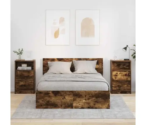 Nakts Skapīši Ar Atvilktni 2 Pcs Dūmaka Ozols 40 X 30 X 467 Cm Vidaxl