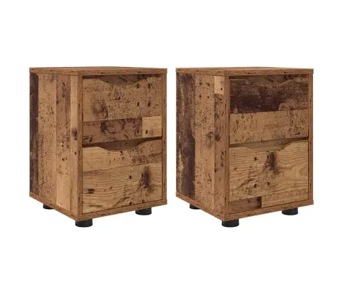Naktiniai Staliukai 2 Pcs Senovinis Medis 30,5 X 30 X 43 Cm