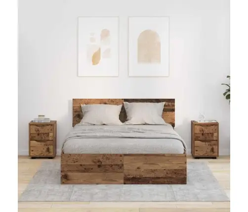 Naktiniai Staliukai 2 Pcs Senovinis Medis 30,5 X 30 X 43 Cm