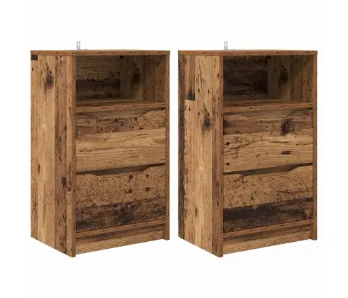 Naktiniai Staliukai 2 Pcs Senovinis Medis 40 X 30 X 467 Cm