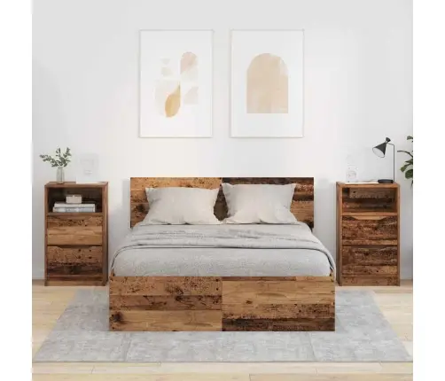 Naktiniai Staliukai 2 Pcs Senovinis Medis 40 X 30 X 467 Cm