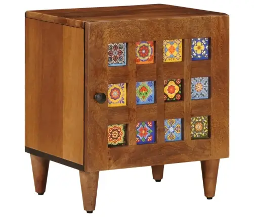 Nakts Skapītis Brūna 40 X 33,5 X 46 Cm Cieta Mango Koksne Vidaxl