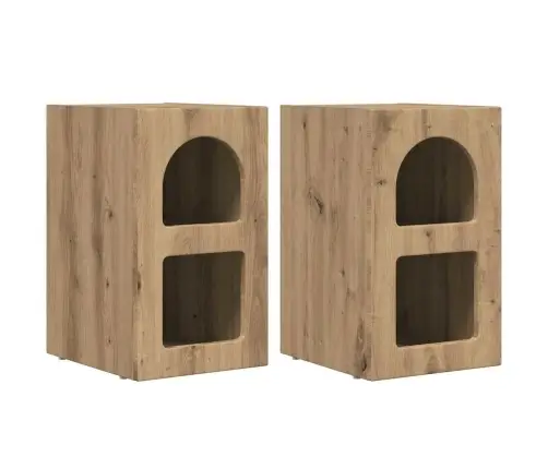 Öökapp 2 Pcs Käsitööpuu 29.5 X 35 X 50 Cm Tehispuit