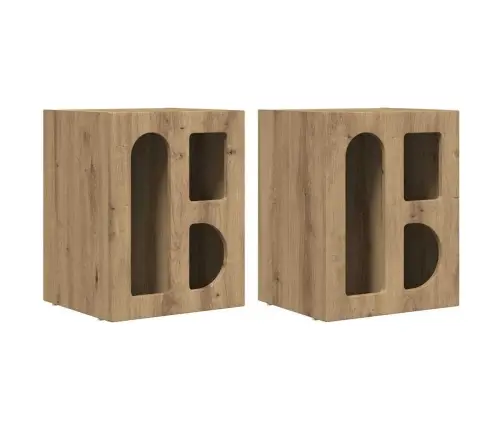 Naktsgaldiņš 2 Pcs Artisānā Ozols 40 X 35 X 50 Cm Vidaxl