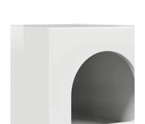 Naktinis Staliukas 2 Pcs Aukštai Blizganti Balta