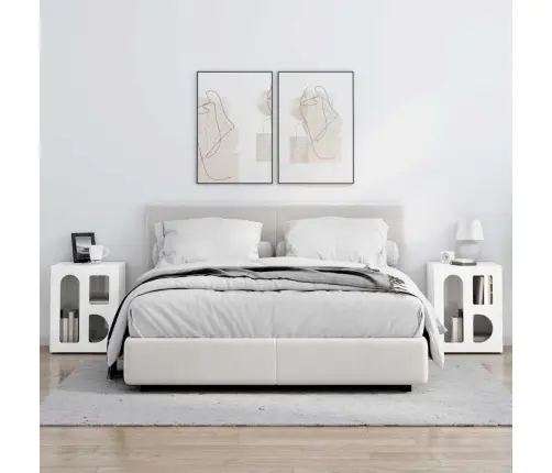 Naktsgaldiņš 2 Pcs Augsta Spīduma Baltā Krāsa 40 X 35 X 50 Cm Vidaxl