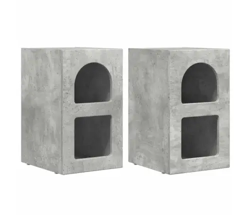 Naktsgaldiņš 2 Pcs Betona Pelēks 29.5 X 35 X 50 Cm Vidaxl
