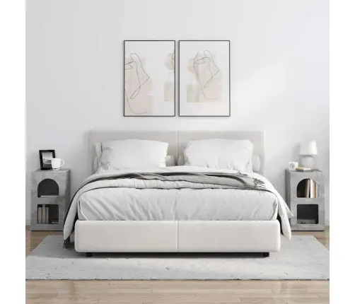 Naktsgaldiņš 2 Pcs Betona Pelēks 29.5 X 35 X 50 Cm Vidaxl